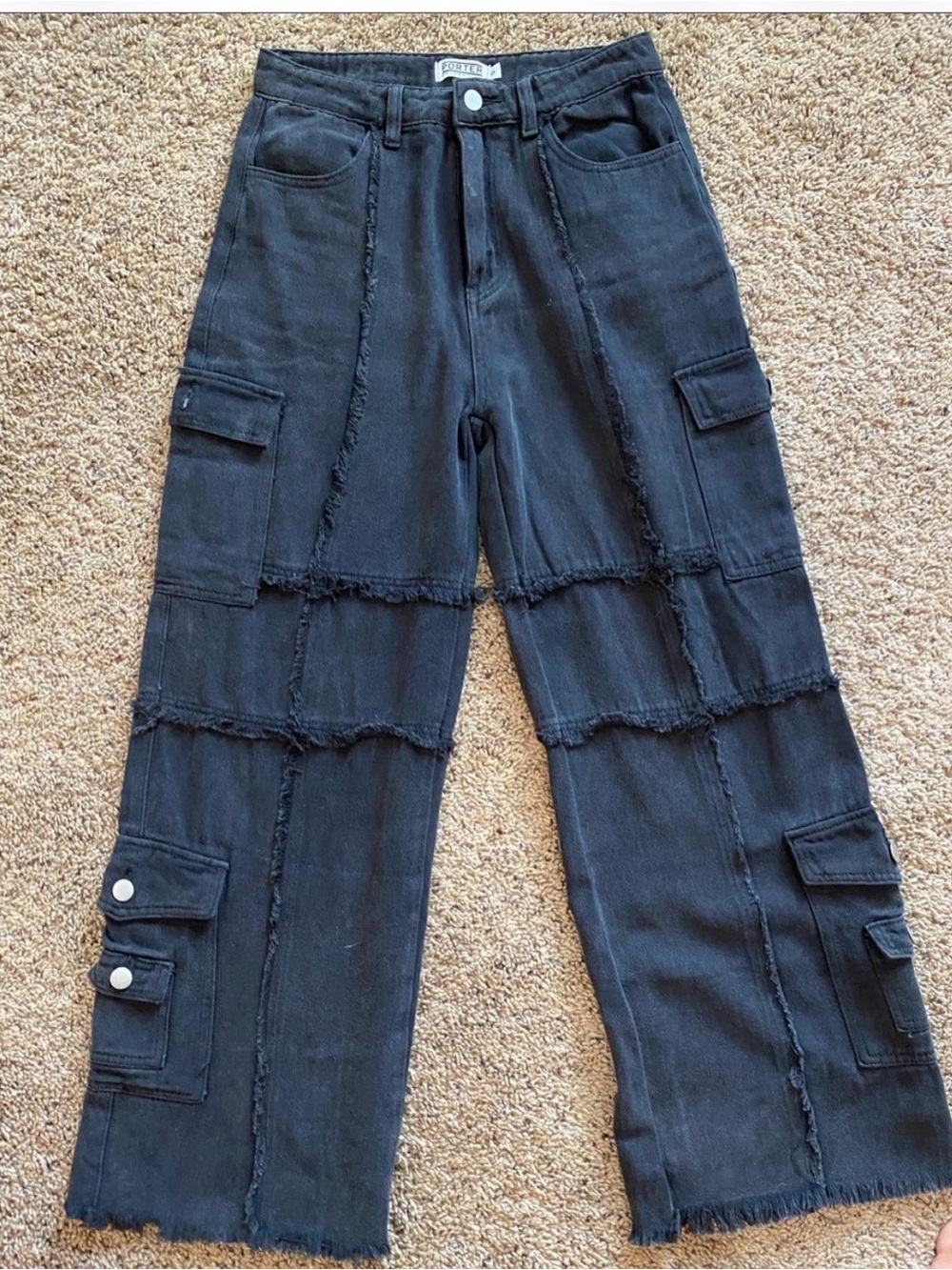 Porter Collective Black Cargo Pants Size Medium